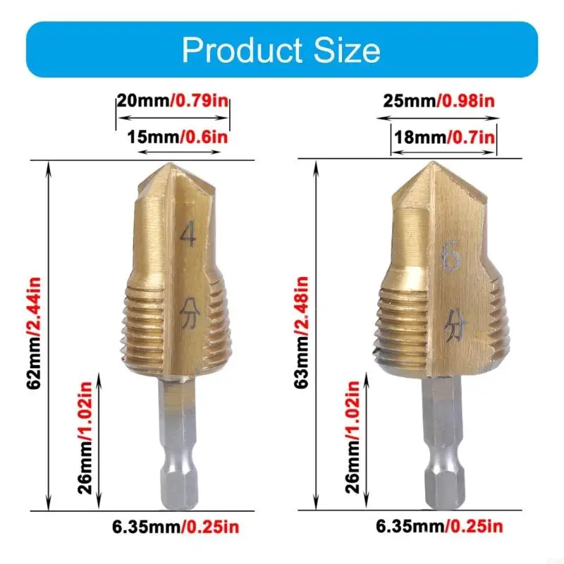 2pieces Tipe The Deader Bit Bit для "3/4"