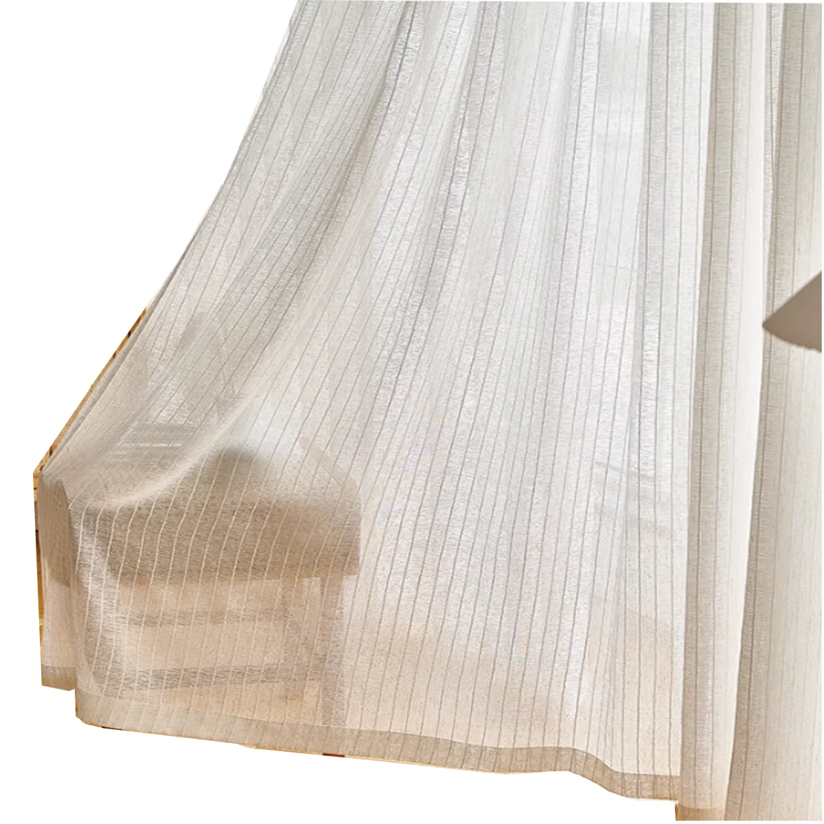 Mousseline de lin à rayures simples de style japonais, pour le salon, la chambre à coucher et le balcon, anti-poussière et au soleil