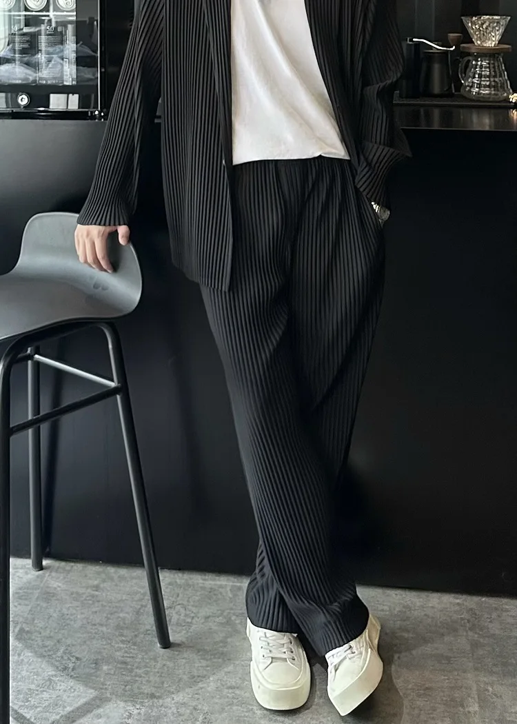 Miyake Plissee Männer Blazer Plisse Jacke lässig einfache Blazer Einreiher Anzug japanischen Stretch Stoff Mantel – Detail 11