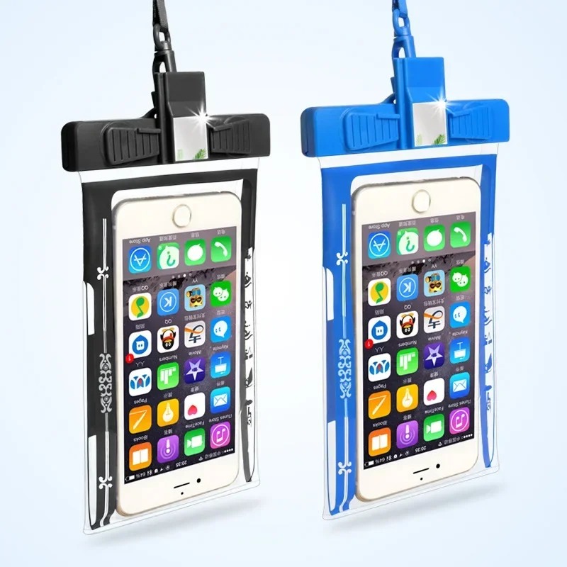 Waterproof Mobile Phone Case with Whistle Surfing Diving Swimming Phone Pouch Cover Universal TPU Water Proof Underwater Dry Bag