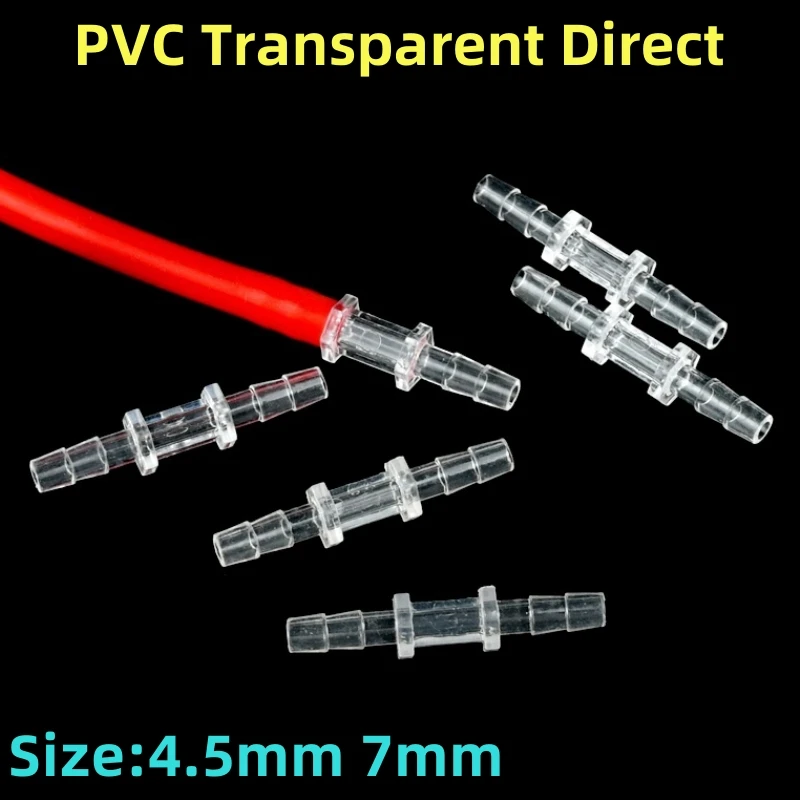 

3~100PCS 4.5mm 7mm Transparent Straight Connectors Garden Irrigation Water Pipe Fittings Equal Dia Joints Aquarium Tank Adapter