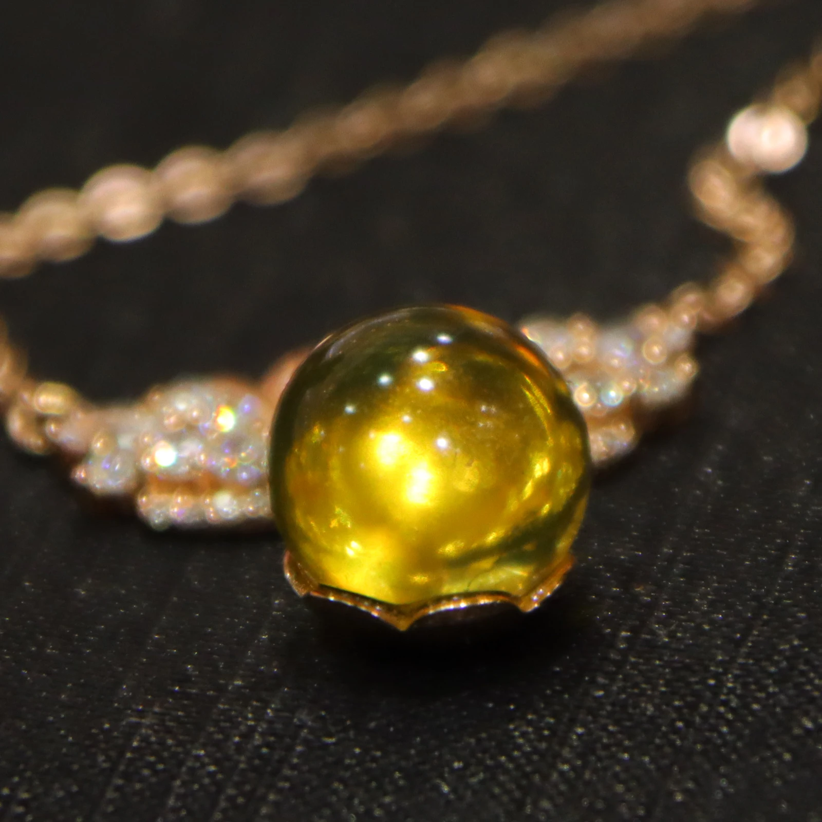 Pure Silver Natural Mexican Blue Amber Swan Pendant with 10mm Bead