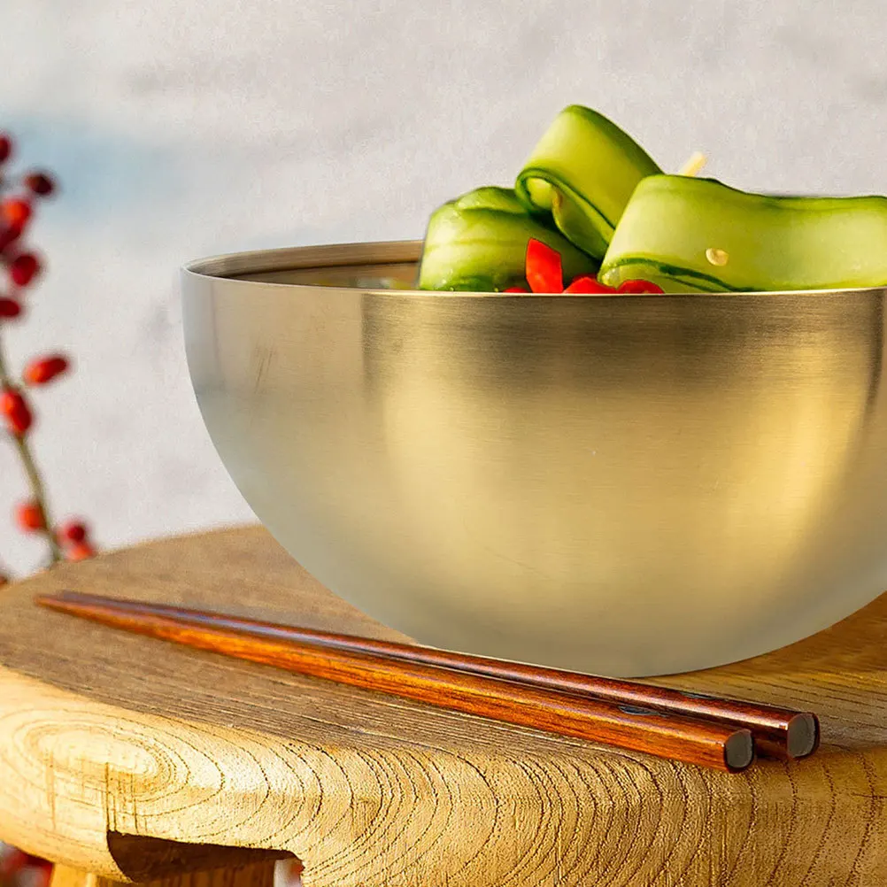 

Stainless Steel Salad Fine Craftsmanship Elegant Kitchen Serving Bowl Multi-Function Food Accessories Reusable Household