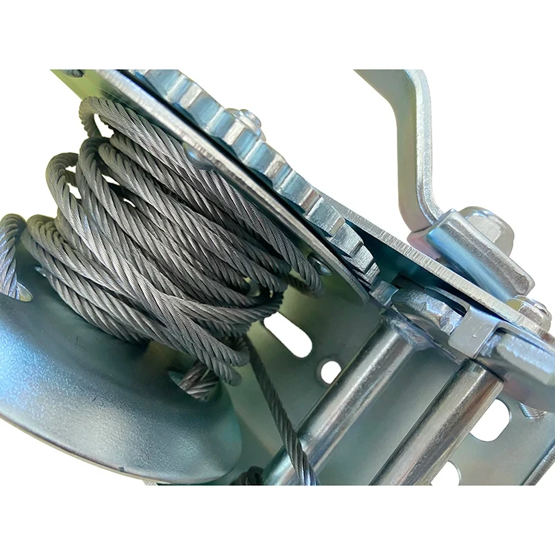 

High Quality 5 Ton Boat Manual Hand Crank Mini Aluminum Brake Winch With Steel Wire Rope For Cranes