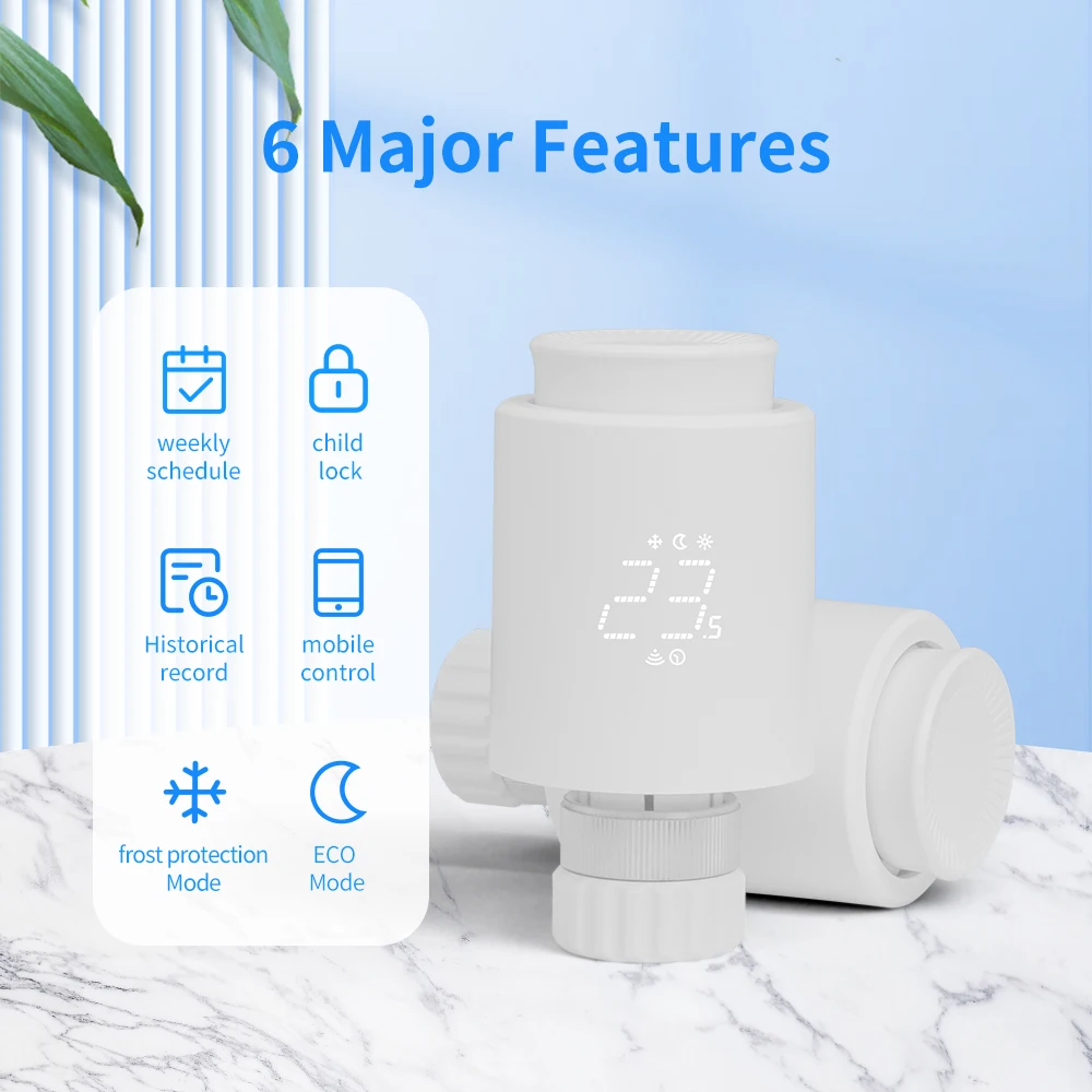 Zigbee Temperature Sensor Tuya Smart Radiator Thermostat Valve Smart Life Control Compatible Alexa And Google Home