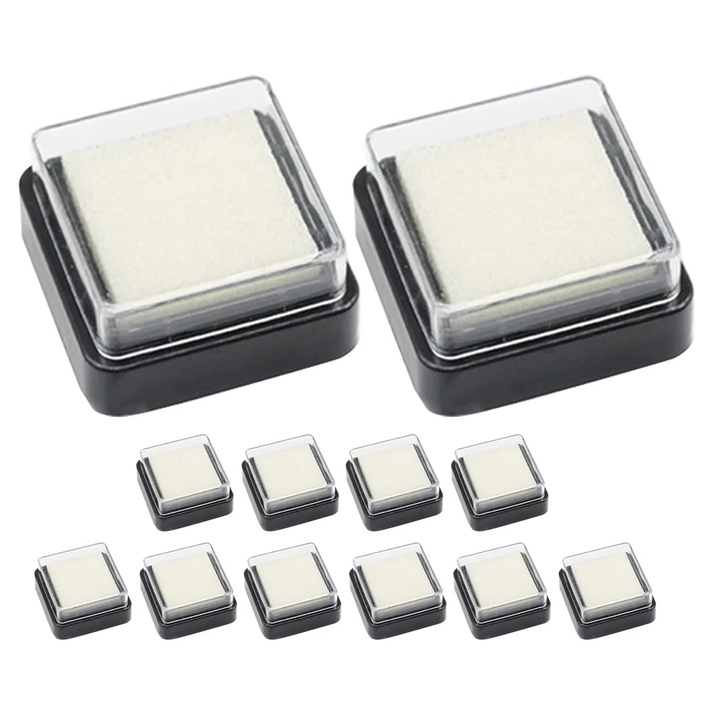 12Pcs Blank Ink Pads Compact Travel-Friendly Stamp Pads for DIY Scrapbooking Invitations Greeting Cards Office School