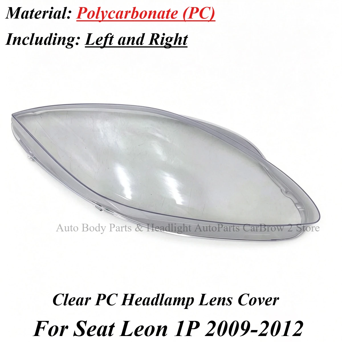Left and Right Clear Transparent Headlamp Shell For Seat Leon Mk2 1P Facelift 2009‑2012 Car Front Headlight Lens Cover Lampshade