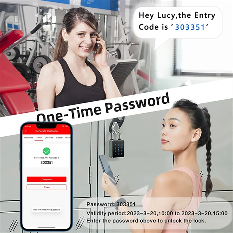 

J1UL1N Bluetooth Padlock Electronic Padlock Touch Screen RFID IC Card Key Home Security Waterproof Cabinet Padlock