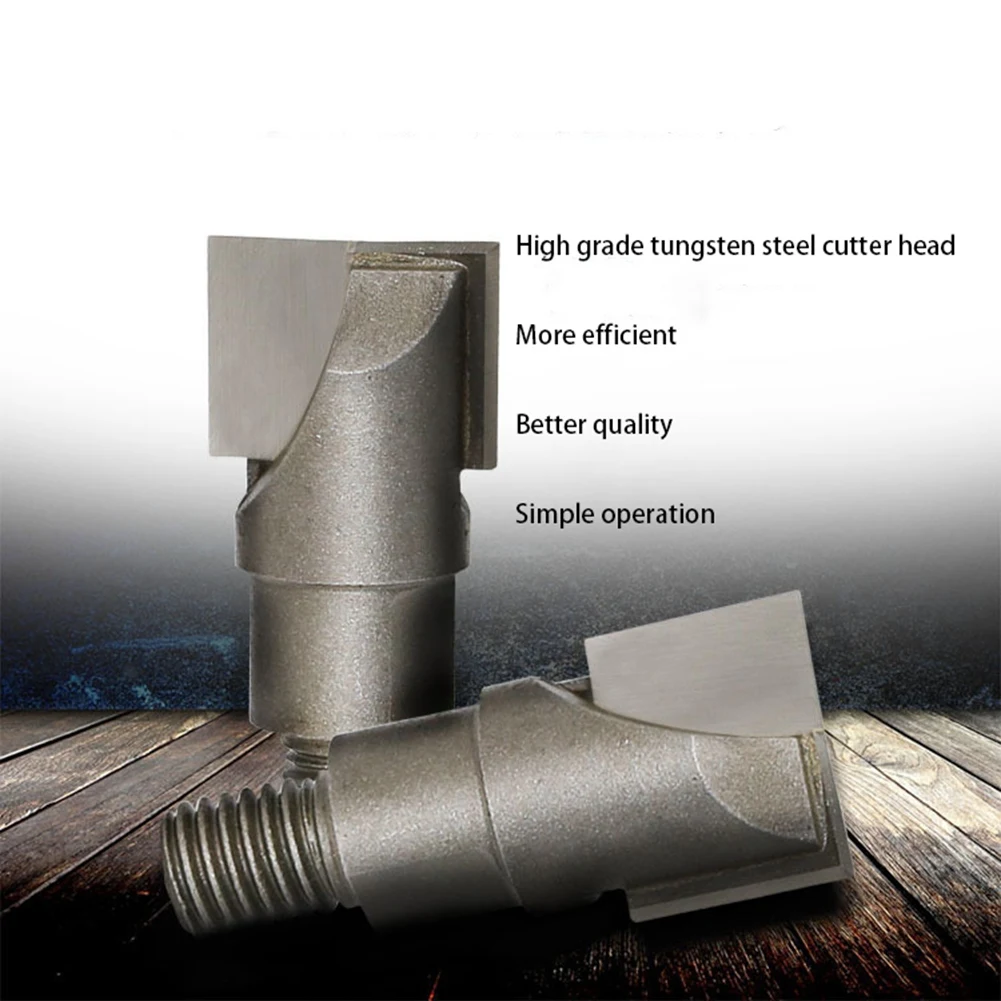H-W 1PC 10MM Shank Milling Cutter Wood Carving Cleaning Bottom Router Bit Threaded Spiral Bottom Knife