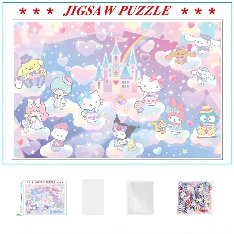 Puzzle 1000 pieces Sanrio Kuromi Cinnamoroll Hello Kitty My melody paper DIY cartoon educational toy gift puzzle wholesale