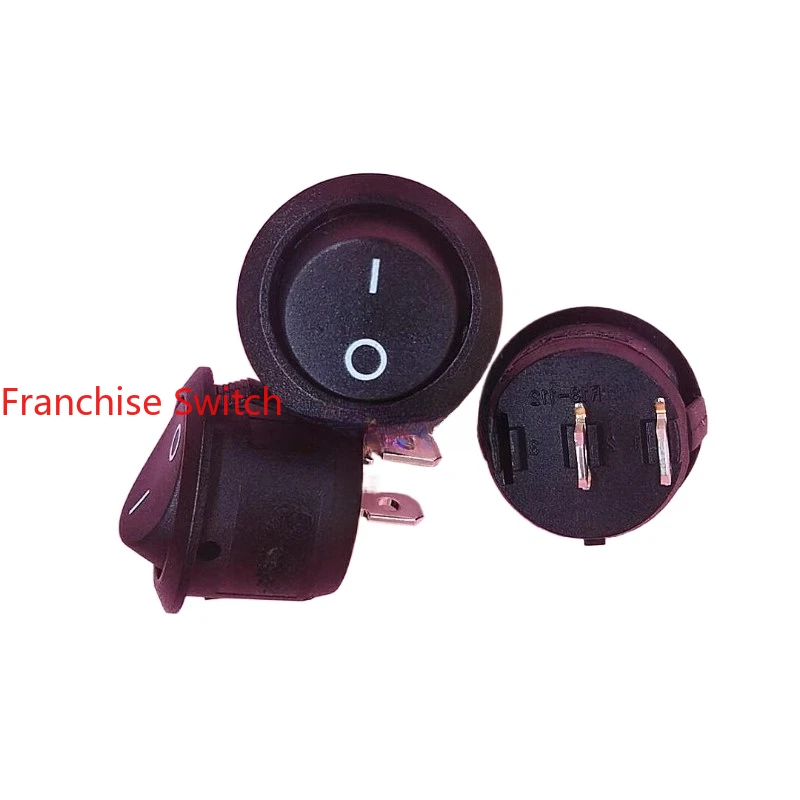 10PCS Round boat type switch opening 20MM R13-112A single knife  throw 10A UL CQC