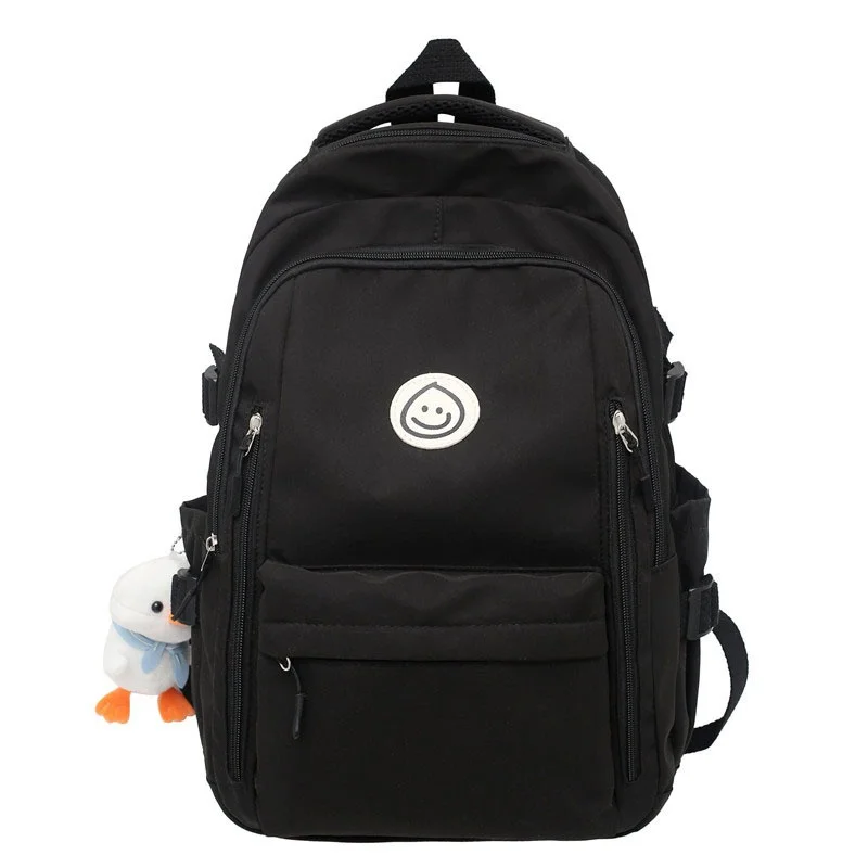 

High Quality Lightweight Large Capacity Fashion A4 15.6 Laptop Men Women Backpack Girl Student School Travel Bag Black White M02