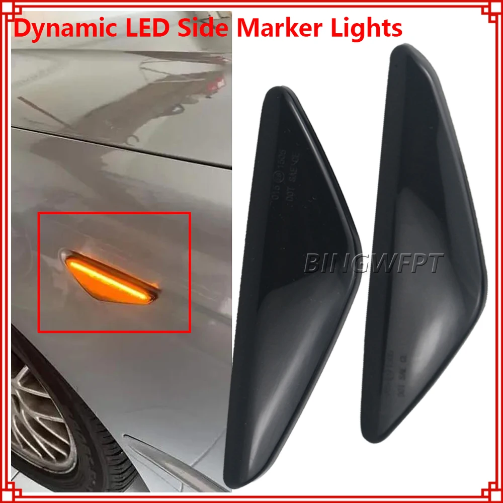 2PCS For BMW E46 2D 2003-2006 325Ci 330Ci Coupe Convertible Dynamic LED Indicator Side Marker Turn Light Blinker Lamp