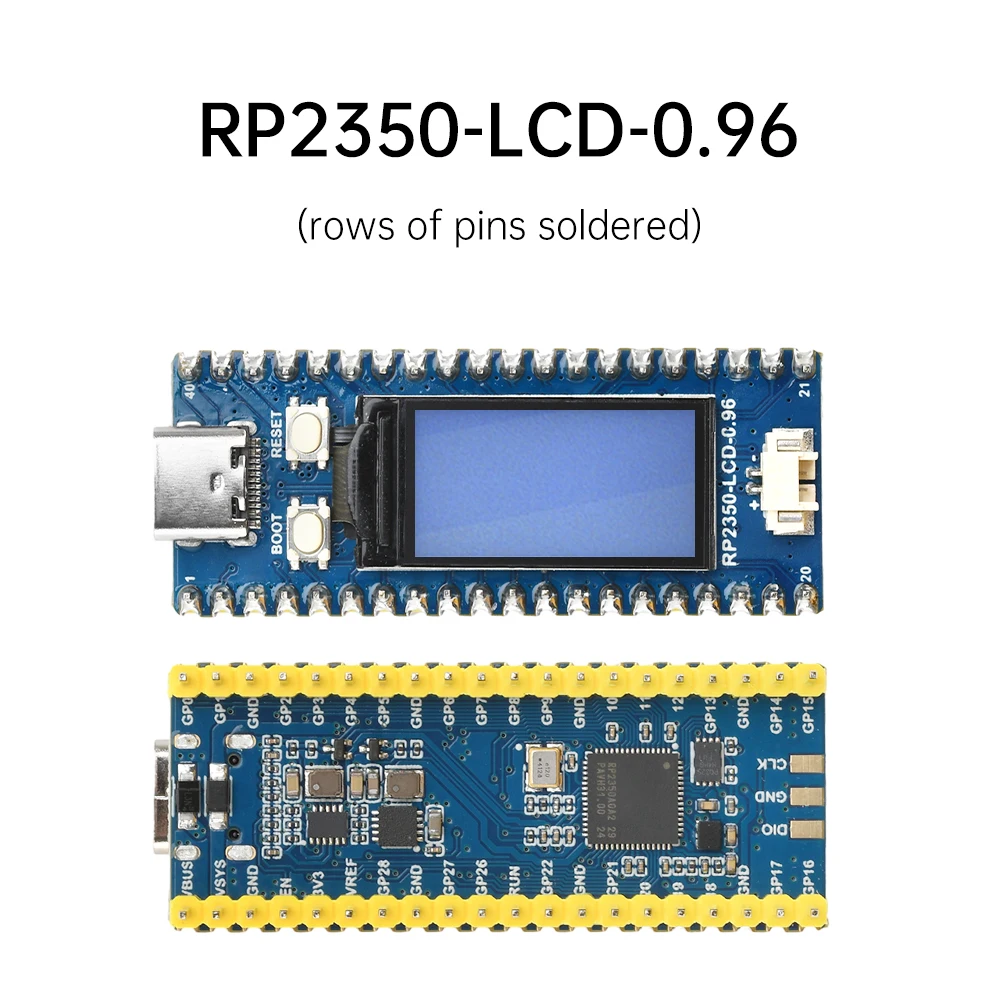 RP2350-LCD-0.96 Micro Controller Development Board RP2350 ARM Cortex-M33 And Hazard 3 RISC-V Type-C 520KB SRAM 4MB Flash