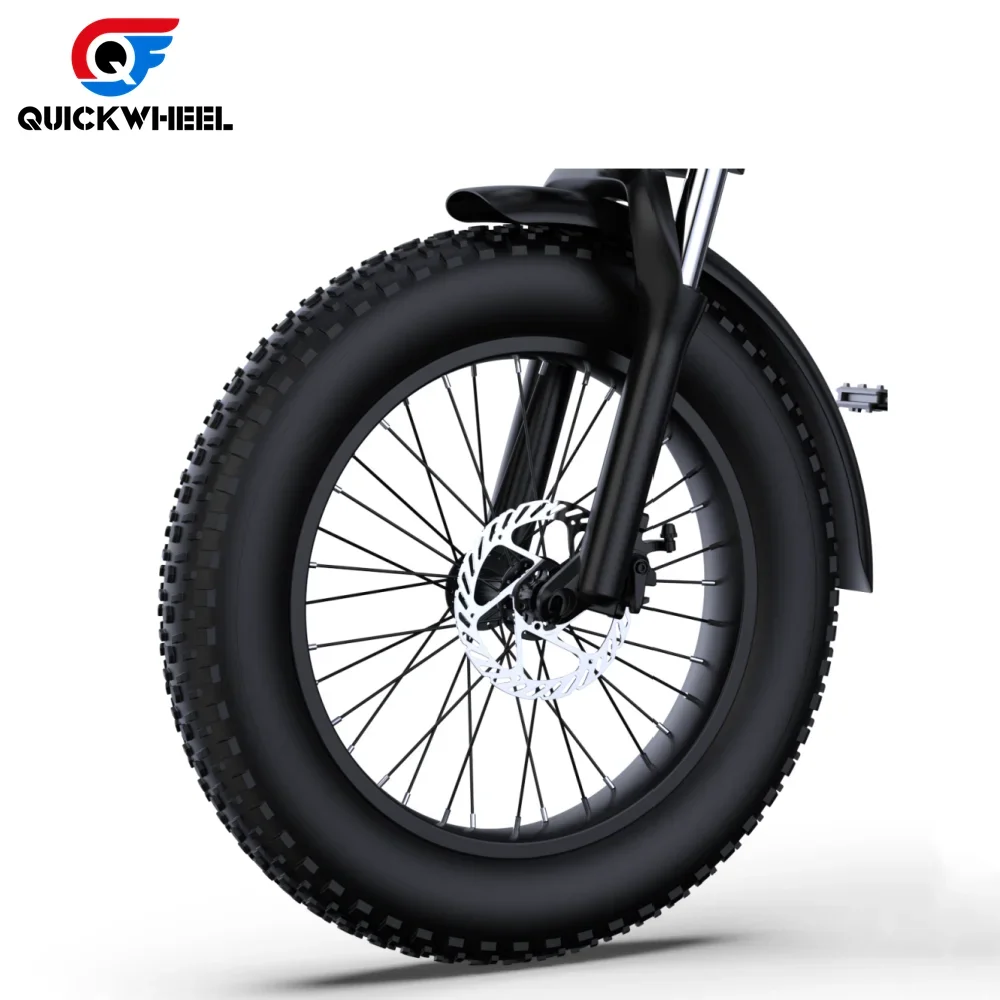 

Quickwheel Electric Bicycle 20 Inch Fat Tire Bike 48V 15Ah Lithium Battery Folding Scooter City Bike