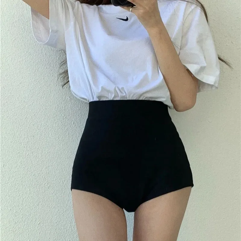 Skinny Black Shorts Women Summer High Waist Hot Girl Streetwear Slim Shorts Fashion Sexy Club Casual Straight Shorts New