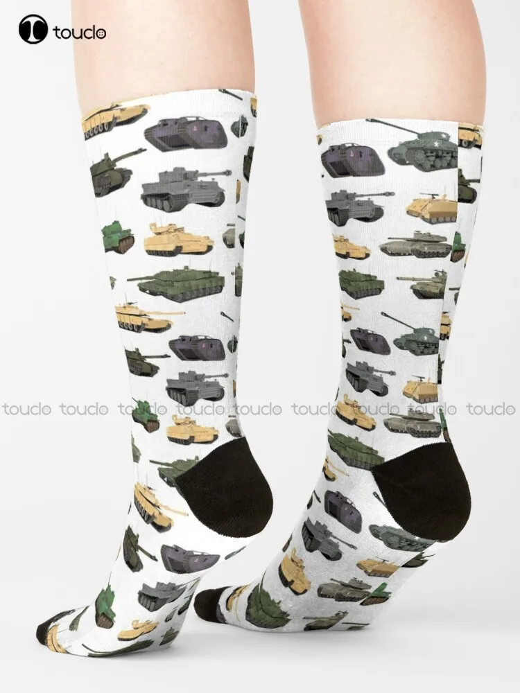 Multiple Battle Tanks Socks Soccer Socks Unisex Adult Teen Youth Socks 360° Digital Print Harajuku Streetwear Gd Hip Hop Gift