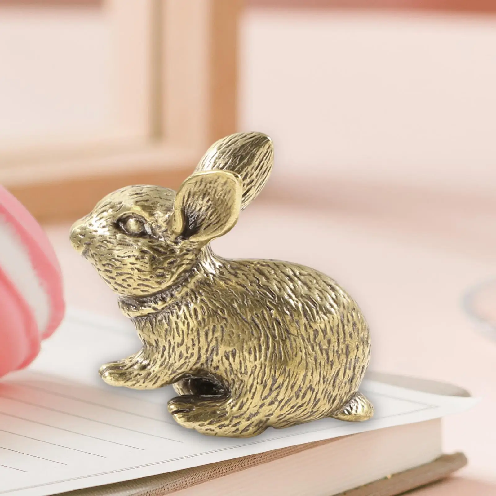 Rabbit Sculpture Micro Landscape Ornament Miniature Golden Rabbit Statue