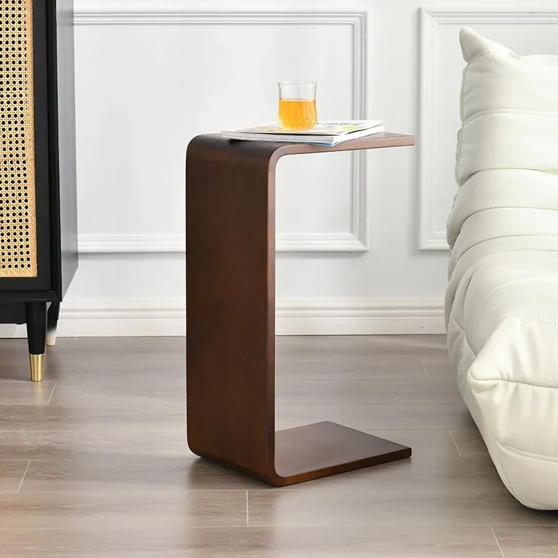Wholesale solid wood movable balcony bed coffee table sofa side table c-shaped u-shaped side cabinet corner simple