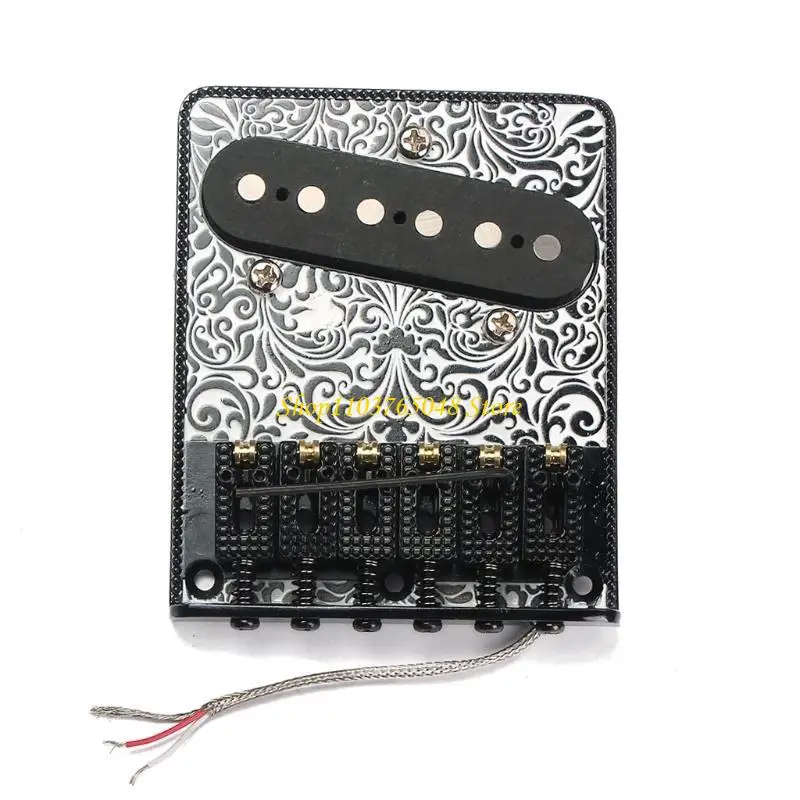 R53E 6-string Saddle Bridge Board, 3 Way Switch Control Plate, Neck Pickup Set for  Electric Guitars