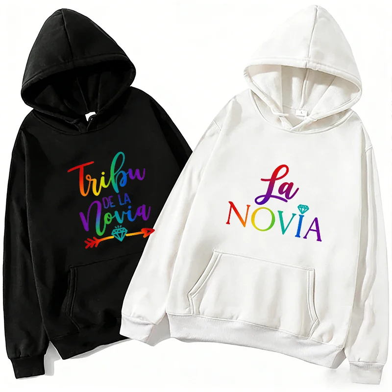 Худи для девичника с принтом La Novia & Tribu De La Novia, толстовки с капюшоном для команды невесты, подарок на свадьбу