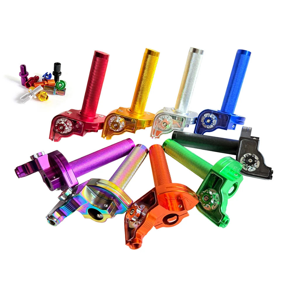 22MM Throttle Twist Grips CNC Aluminum Motorcycle Grips Cable for ATV Scooter Moped Quad Bike Motorcycle Accessories Universal