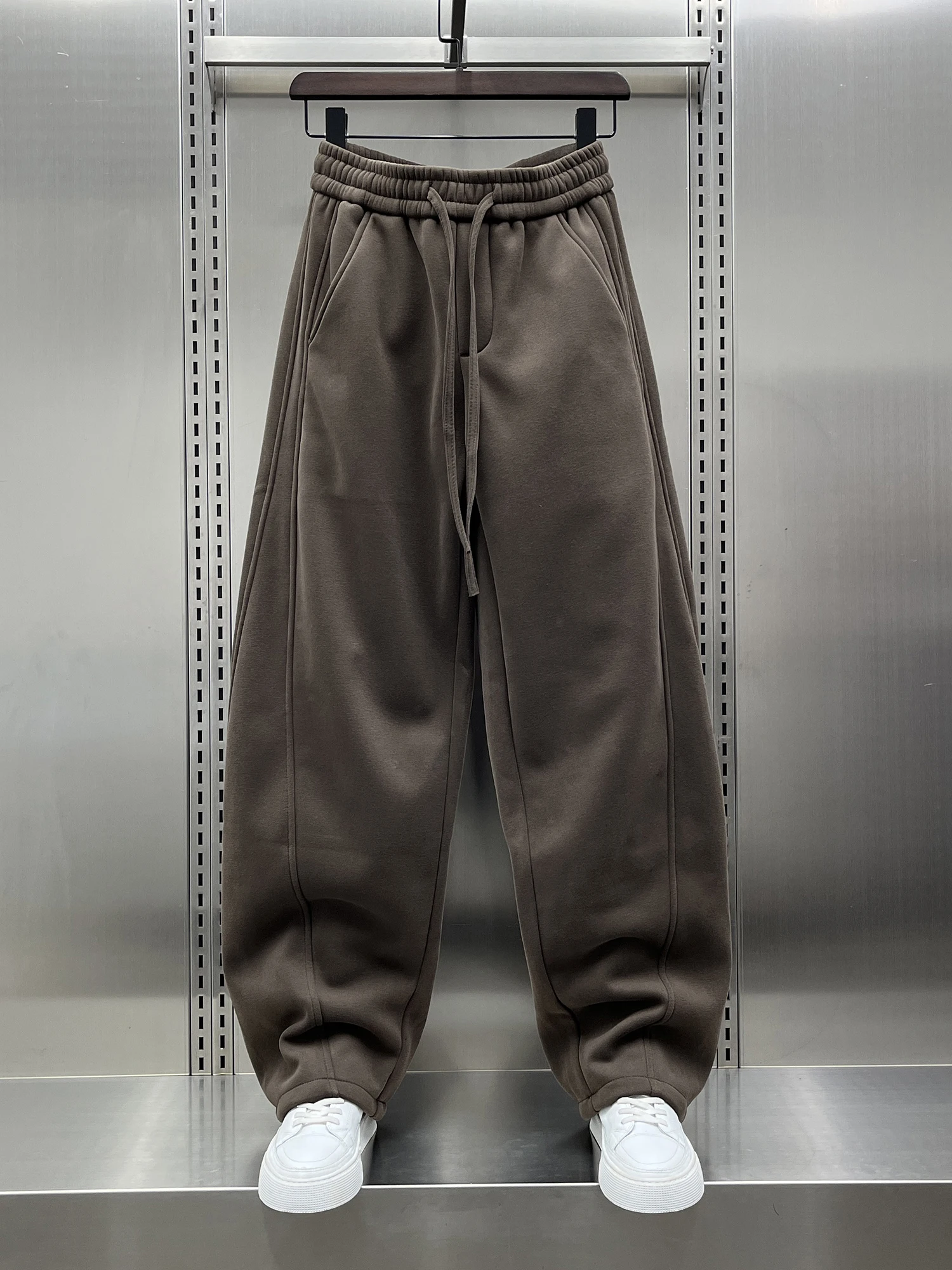 

Men's Winter Fce Lined Straight Leg Casual Pants Loose Fit Comfortable Elastic Waist Versatile Sweatpants Faion Trend