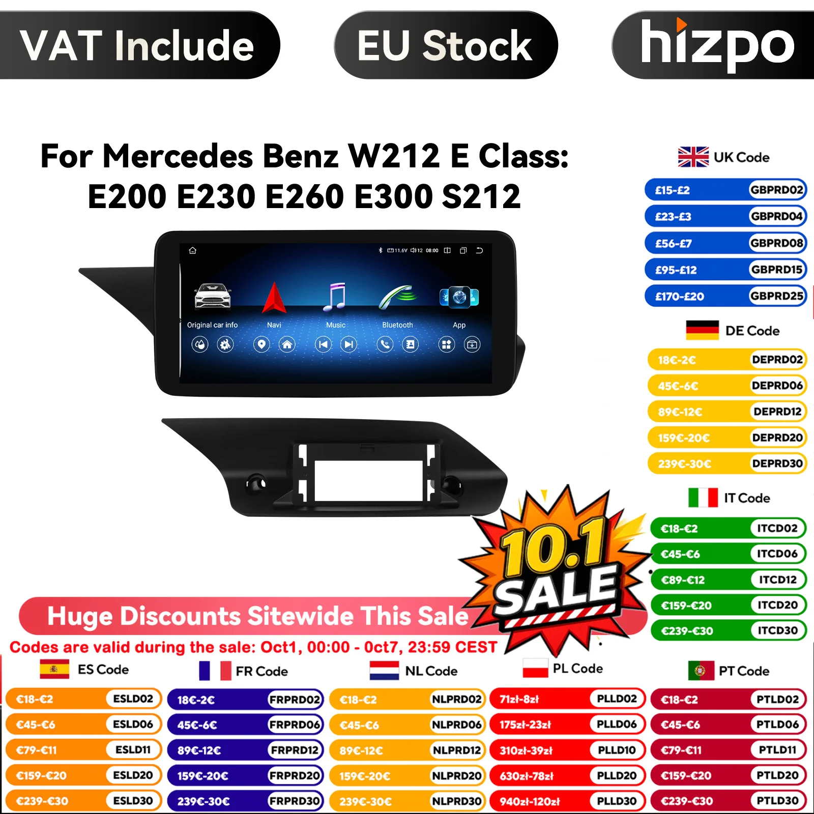 Autoradio Android 10.33'' per Mercedes Benz W212 NTG 4.0 4.5 5.0 2009-2016 Classe E E200 E230 E260 E300 S212 Carplay 4G Bluetooth