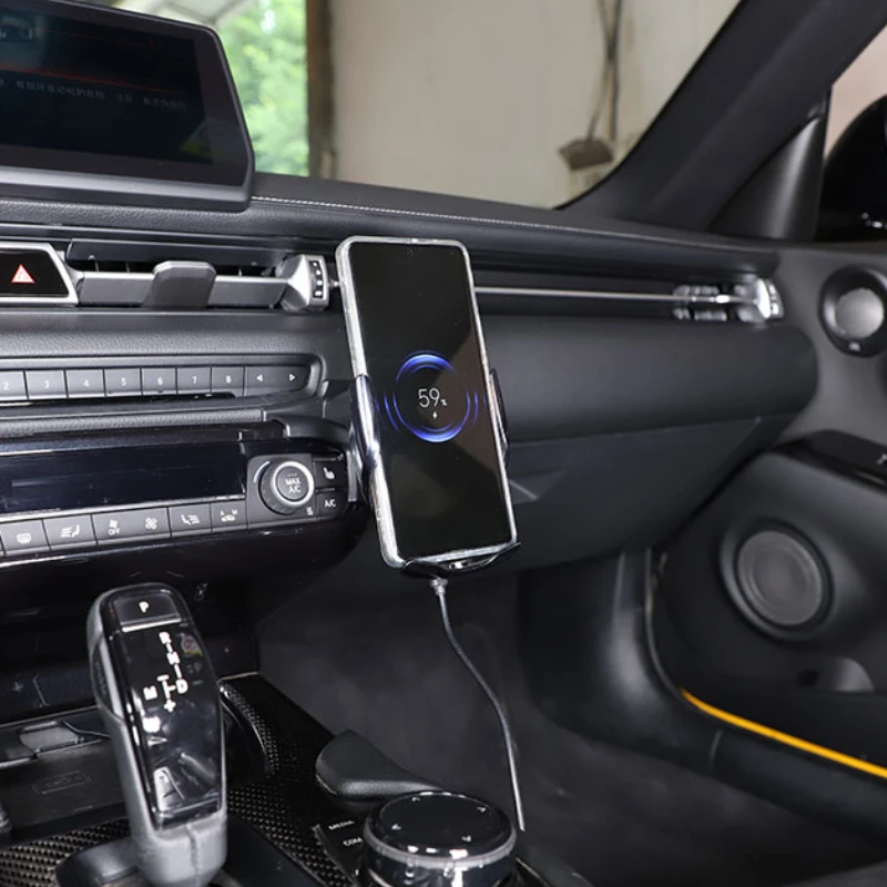 

ABS Black Car Center Console Side Phone Holder GPS Navigation Bracket Interior Car Accessories For Toyota GR Supra MK5 A90 19-25