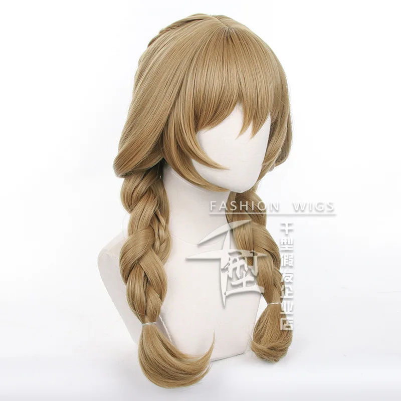 Genshin Impact Lisa A Sobriquet pod cieniem Cosplay peruki 60cm warkocz żaroodporne peruki syntetyczne Cosplay