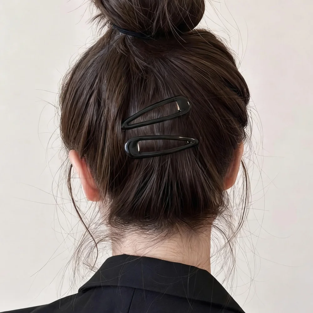 6 قطعة مقاطع الشعر المفاجئة للنساء 2.7 بوصة المغلفة مشبك شعر معدني مقاطع ليوبارد البيضاوي دبابيس الشعر الانفجارات عدم الانزلاق إكسسوارات الشعر #4