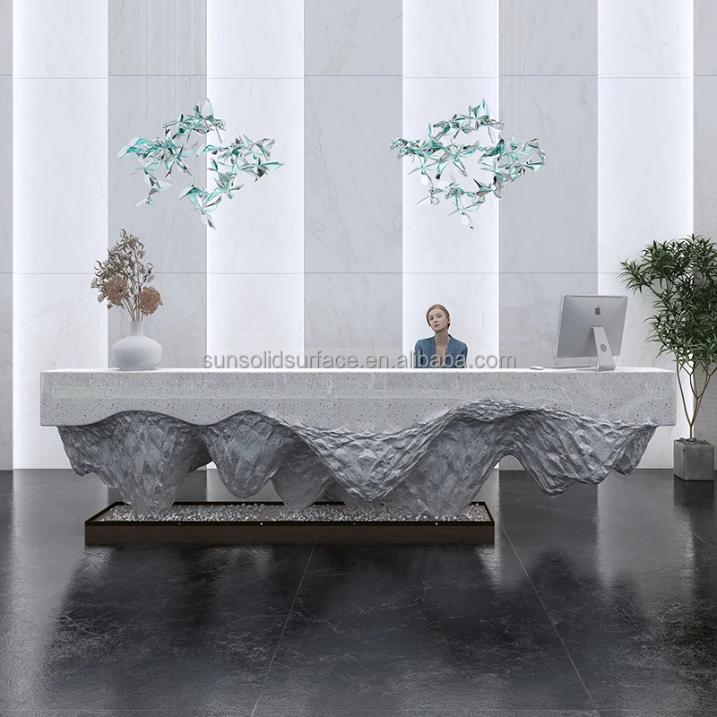 Customized.LED Fantastic Shape Reception Counter Reception Desk l Shaped Reception Desk for Office Beauty Salon