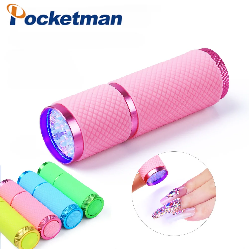 

9 LED UV Flashlight Fluorescence Detection Lamp 395nm Pet Urine Bed Bug Detection Black Light Household Portable Purple Light