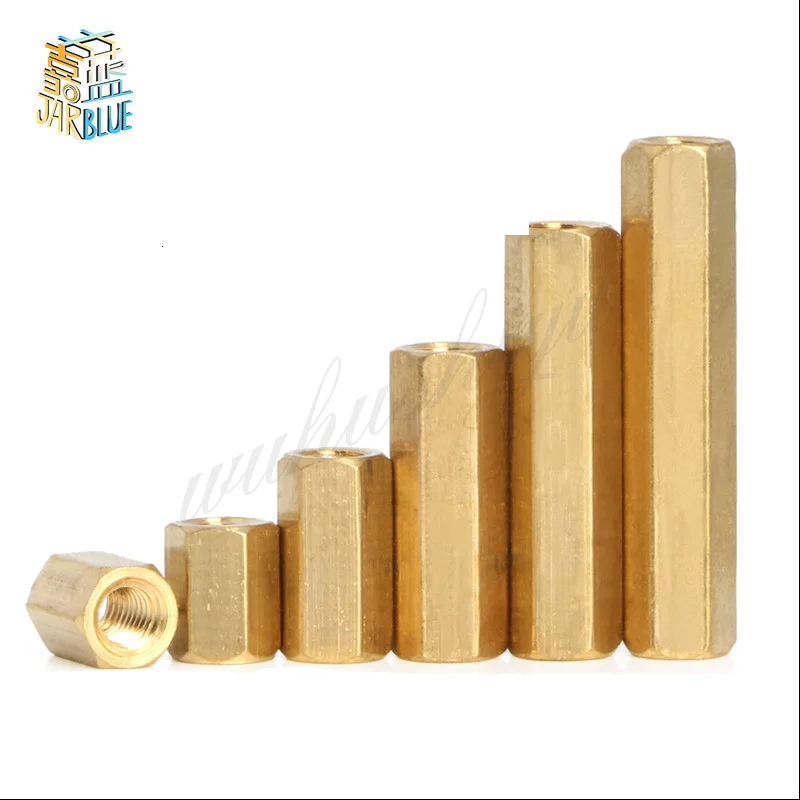 5-50pcs Hex Female to Female M2 M2.5 M3 M4 M5  brass standoff spacer Hexagonal Stud Spacer Hollow Pillars