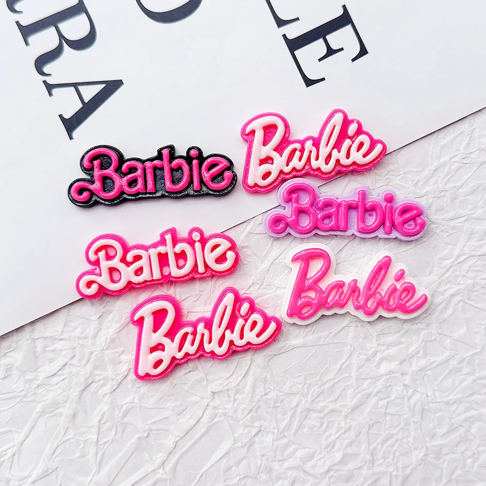 5pcs New Barbie English plate handmade diy resin accessories cartoon resin flatback cabochons diy crafts supplies