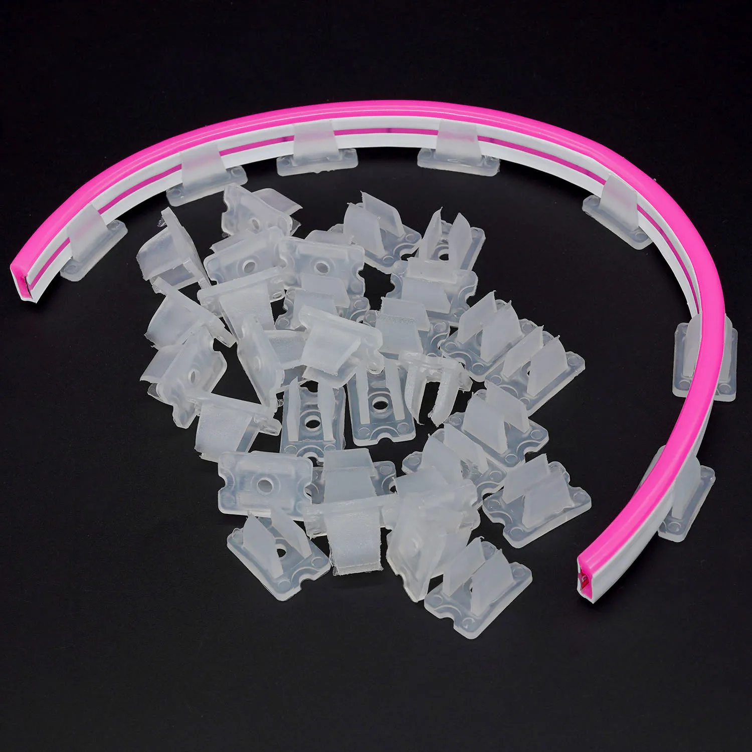 Clip per striscia al neon 6x12mm / 8x16mm 12mm/15mm Fissaggio LED Clip di montaggio in plastica ABS 5V 12V 24V Impermeabile