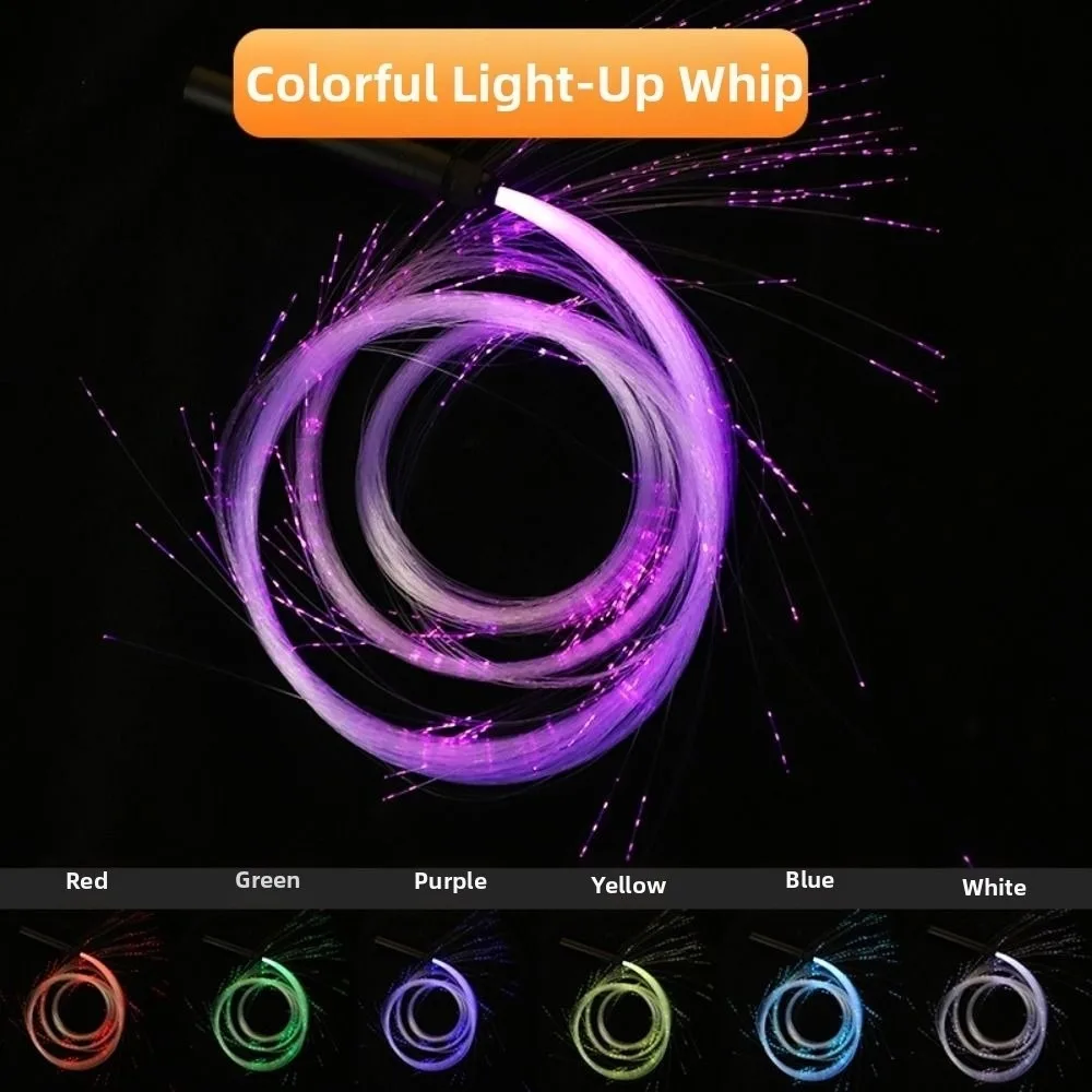 Party Props Colorful LED Fiber Optic Whip 360° Swivel Rechargeable Optical Hand Rope Cool Sparkle Sparkle Flow Stage Props