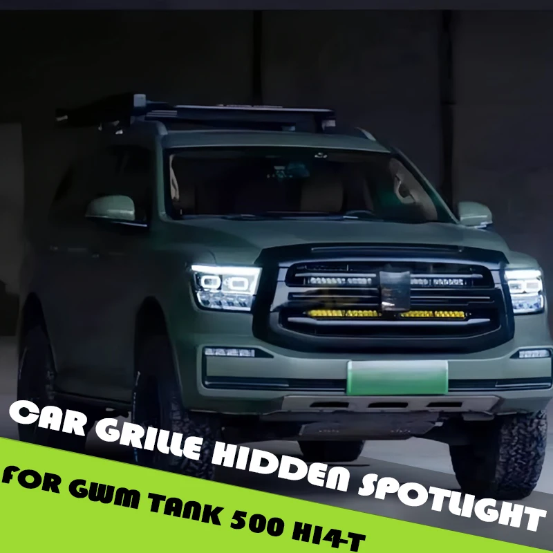

Car Grille Hidden Spotlight Fit for GWM Tank 500 Hi4-T Modified Grille Long Strip Light Searchlight Fog Light Car Upgrade Parts