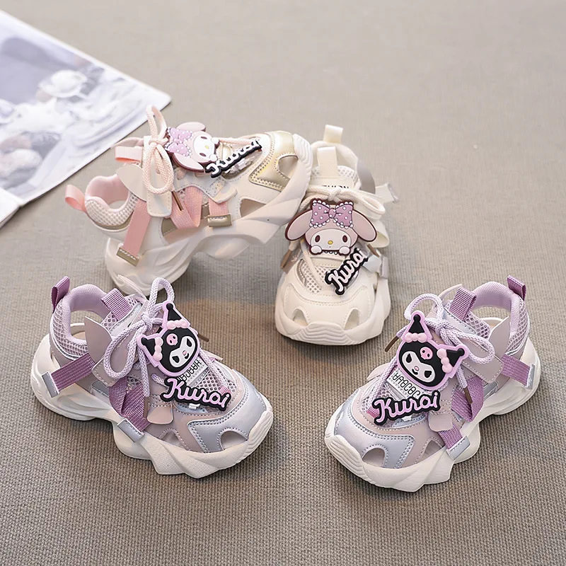 

Hello kitty Girls Sandals Summer 2026 New Baotou slippers Children's Sports Beach Shoes Soft Sole Non-slip Girls Sports Shoes