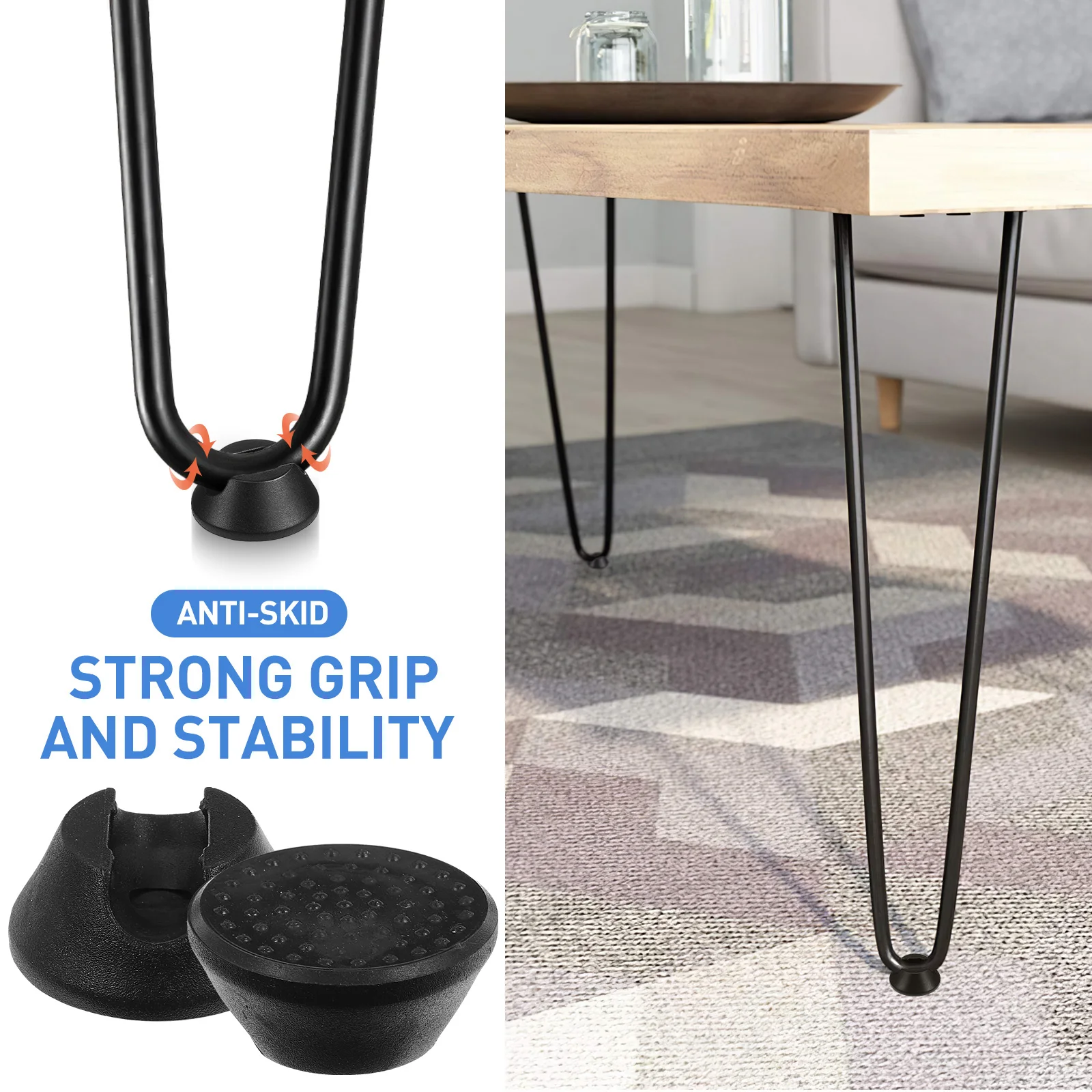 

16pcs Non Hairpin Table Leg Protectors Floor Gliders For Chair Legs Wood Hardwood Furniture Covers Tips Screws Accessories