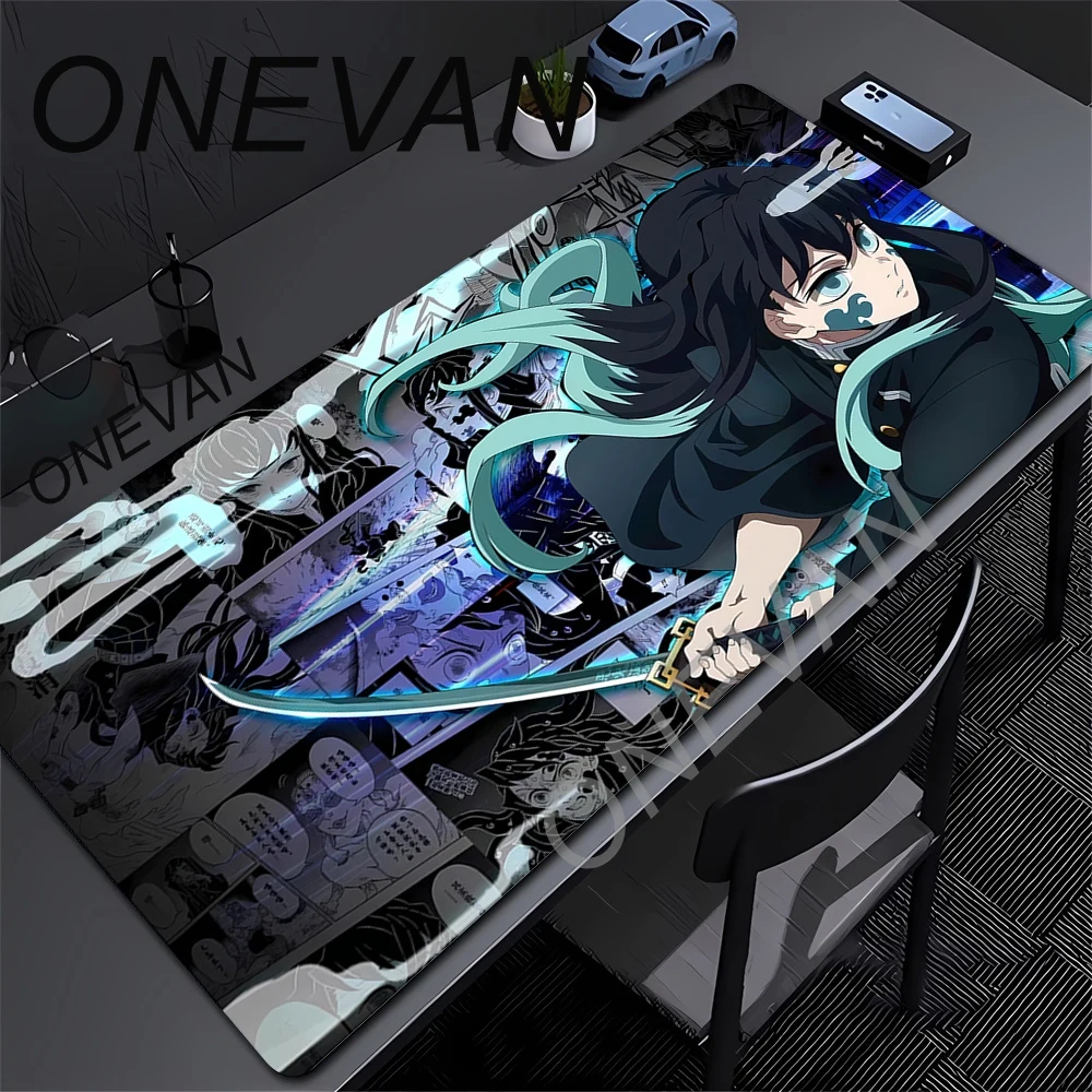 

Anime Demon Slayer Muichiro Mousepad Keyboard Computer Office Table Mats XXL Rubber Anti-slip Gaming Keyboard Mat 400X900mm