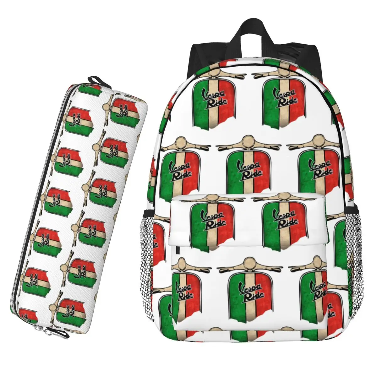 

Vespa-Logo Backpack Hot Sale Daypack Large Capacity Boys Girls BookBag Shoulder Bags for Men Women Kids School Bag Pencil Case