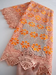 2026 High Quality African Water Soluble Lace Fabric Nigerian Stones Guipure Cord Lace for Women Wedding Dresses Sew,5Yards 4676