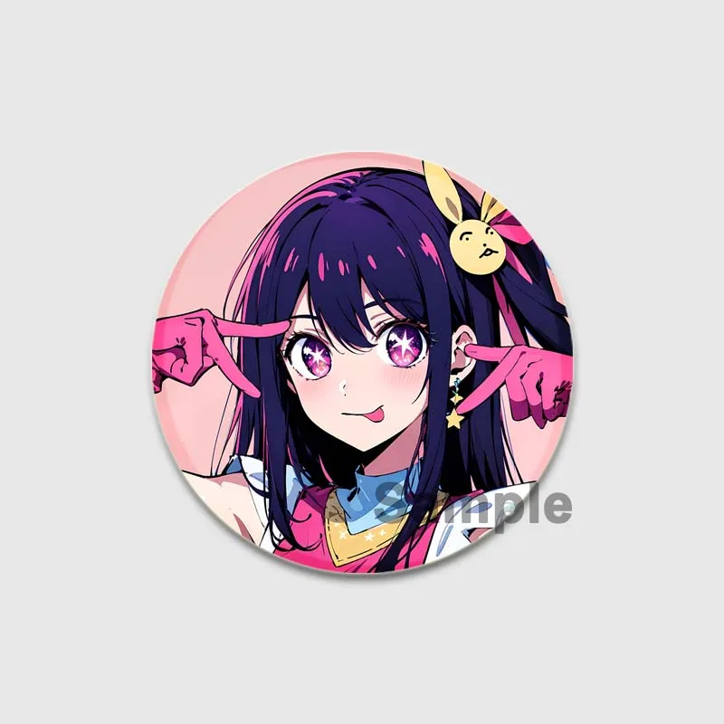 Lencana Cosplay kartun Anime Oshi No Ko, pin bros Ai Hoshino Rubik Akuamarin Akane, lencana Cosplay untuk tas, pakaian, hadiah Aksesori ransel