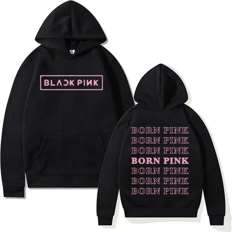 

Black Pink Graphic hoodie men Fashion Aesthetic Harajuku Kpop Streetwear y2k clothes Sweatshirt fall/winter Fleece pullover male