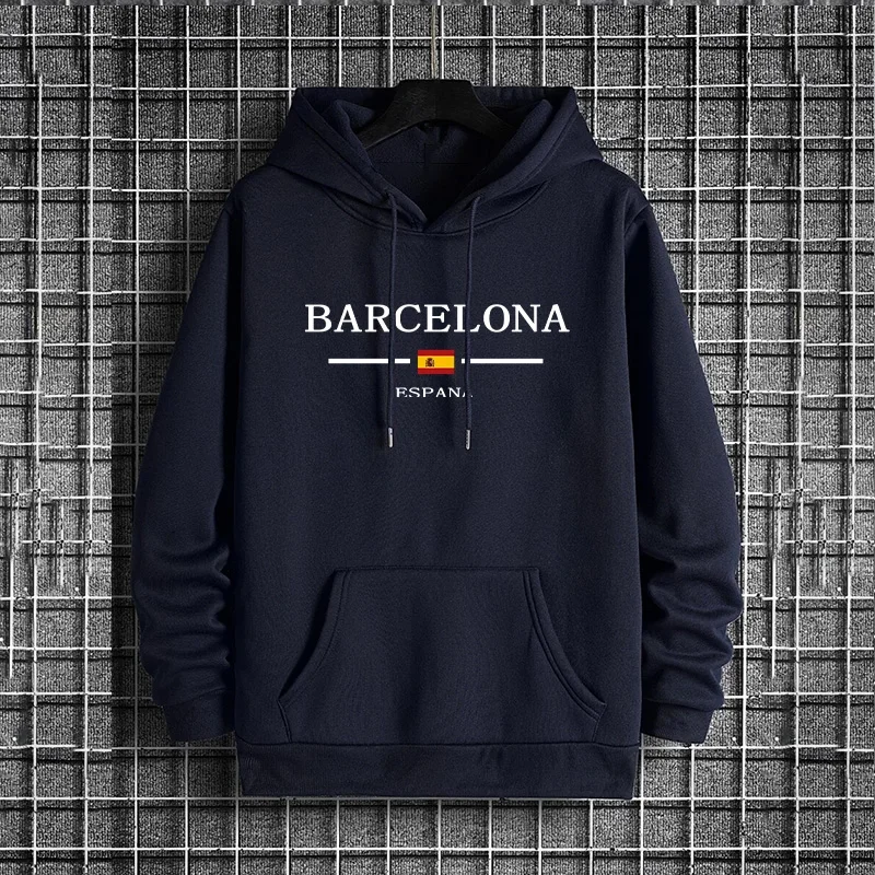 Barcelona impressão dos homens hoodie urbano streetwear moda hip hop moletom com capuz outono inverno masculino na moda casual streetwear com capuz
