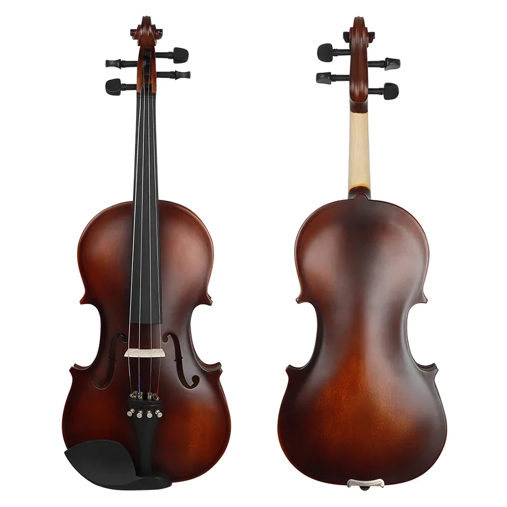 Professional 4/4 Acoustic Violin Solid Wood  Retro Matte Violino Basswood Violin With Case Bow Beginners Musical Instrument Gift