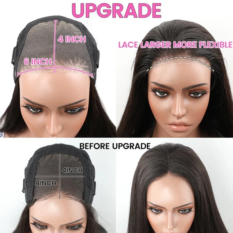 Wear And Go Body Wave 6X4 HD Lace Glussless PrePlucked Human Hair Wigs Ready To Go Pre Cut 4x4 Lace Closure Glueless  Brazilian Wigs For Women On