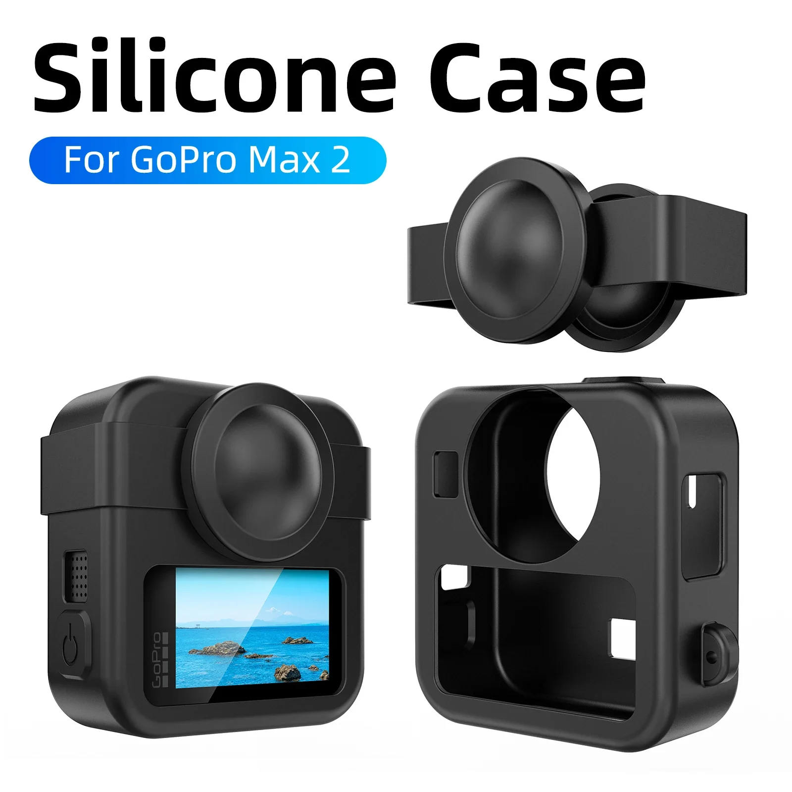 

Silicone Case for GoPro MAX 2, Lens Protector & Soft Protective Cover for GoPro MAX2 Anti-Scratch Camera Protection Accessories