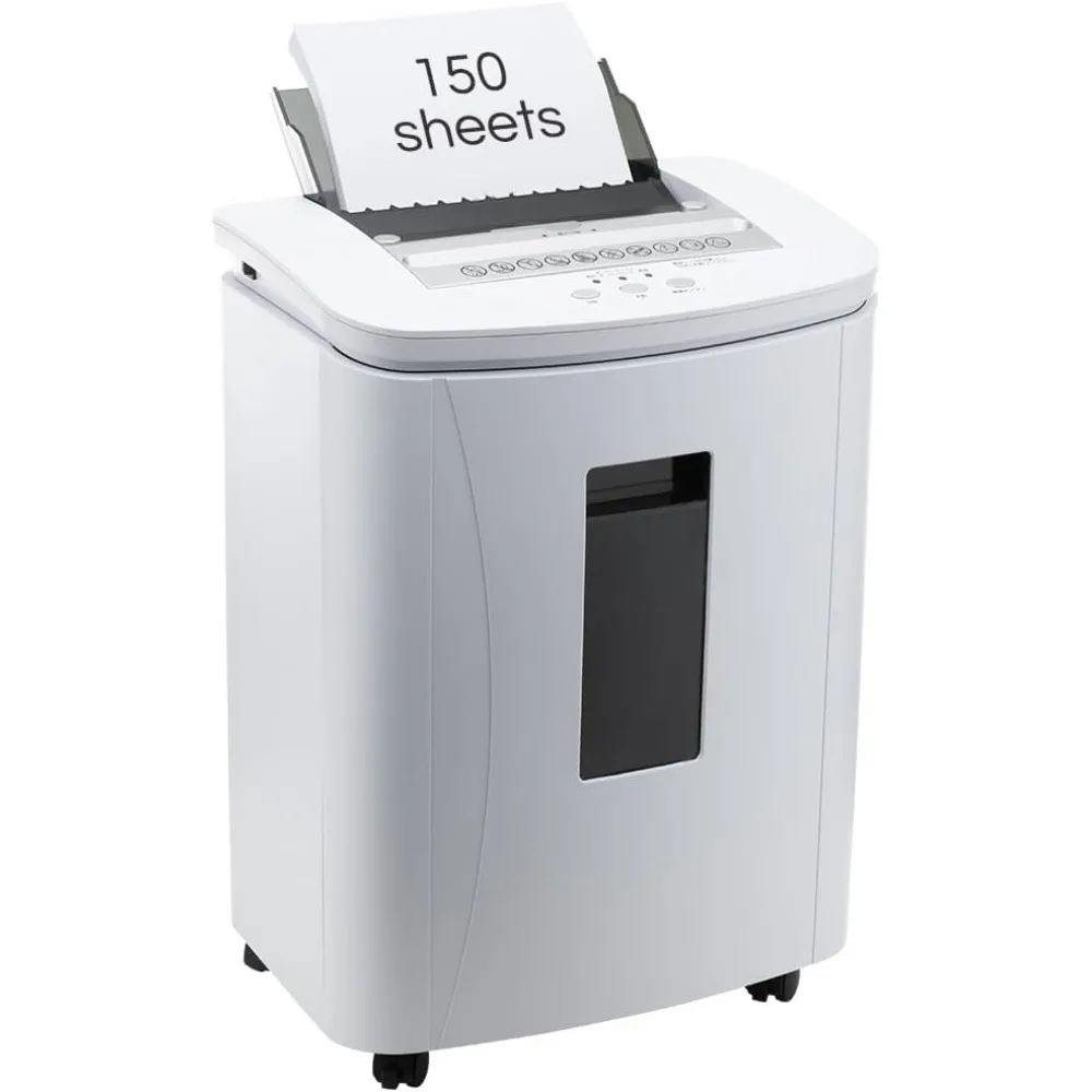 Auto Feed Paper Shredder: High Security Micro Cut Shredders for Home Office, Commercial Heavy Duty Shredder with 4 Casters